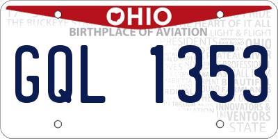 OH license plate GQL1353