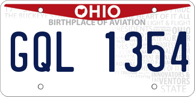 OH license plate GQL1354