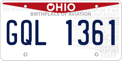 OH license plate GQL1361