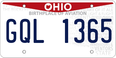 OH license plate GQL1365