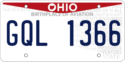 OH license plate GQL1366