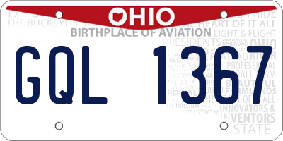 OH license plate GQL1367