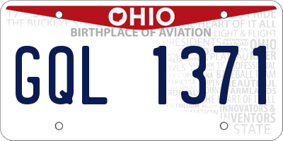 OH license plate GQL1371