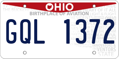 OH license plate GQL1372