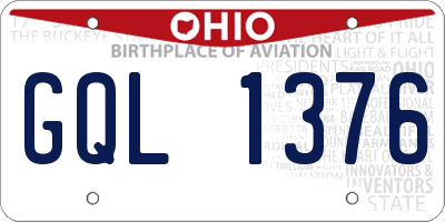 OH license plate GQL1376