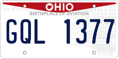 OH license plate GQL1377