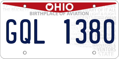 OH license plate GQL1380