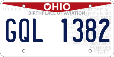 OH license plate GQL1382