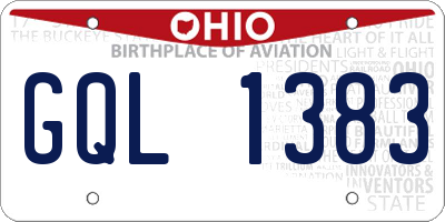 OH license plate GQL1383