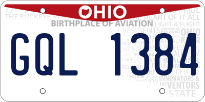 OH license plate GQL1384