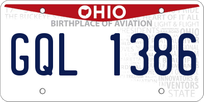 OH license plate GQL1386
