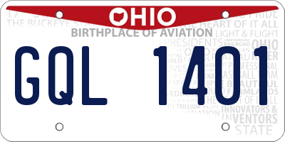 OH license plate GQL1401