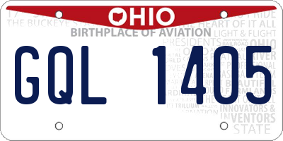 OH license plate GQL1405