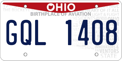 OH license plate GQL1408