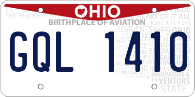 OH license plate GQL1410
