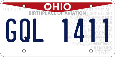OH license plate GQL1411