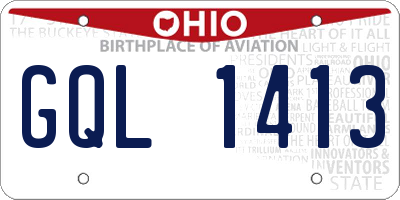 OH license plate GQL1413