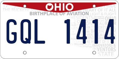 OH license plate GQL1414