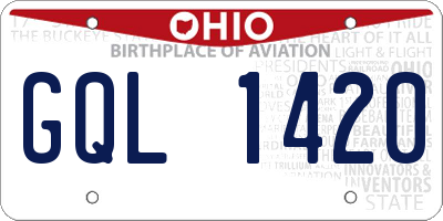 OH license plate GQL1420