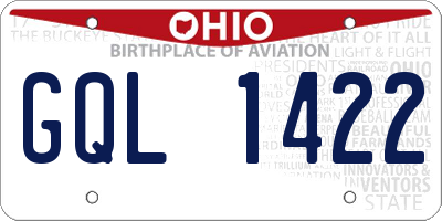 OH license plate GQL1422