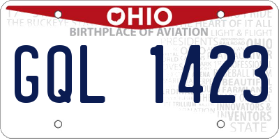 OH license plate GQL1423
