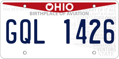OH license plate GQL1426