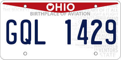 OH license plate GQL1429