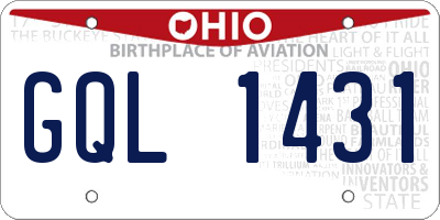 OH license plate GQL1431