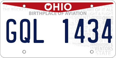 OH license plate GQL1434