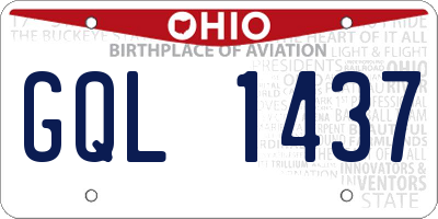 OH license plate GQL1437