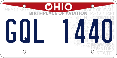 OH license plate GQL1440