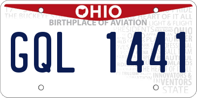 OH license plate GQL1441