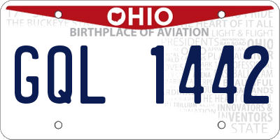 OH license plate GQL1442