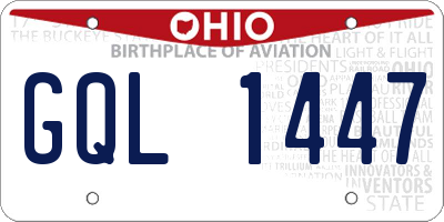 OH license plate GQL1447