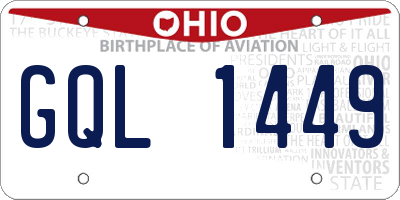 OH license plate GQL1449