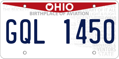 OH license plate GQL1450