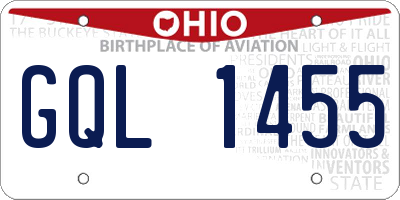 OH license plate GQL1455