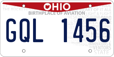 OH license plate GQL1456