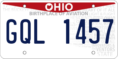 OH license plate GQL1457