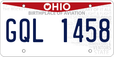 OH license plate GQL1458