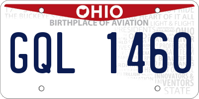 OH license plate GQL1460