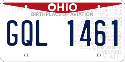 OH license plate GQL1461