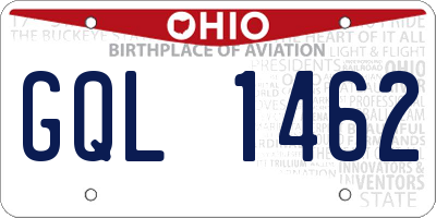 OH license plate GQL1462