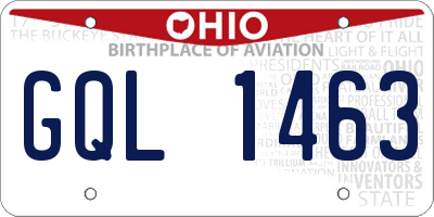 OH license plate GQL1463