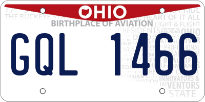 OH license plate GQL1466