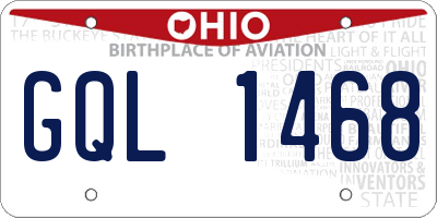 OH license plate GQL1468