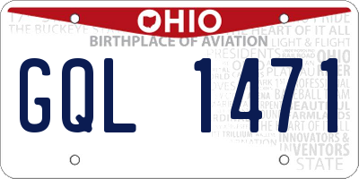 OH license plate GQL1471