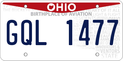 OH license plate GQL1477