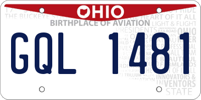 OH license plate GQL1481