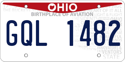 OH license plate GQL1482